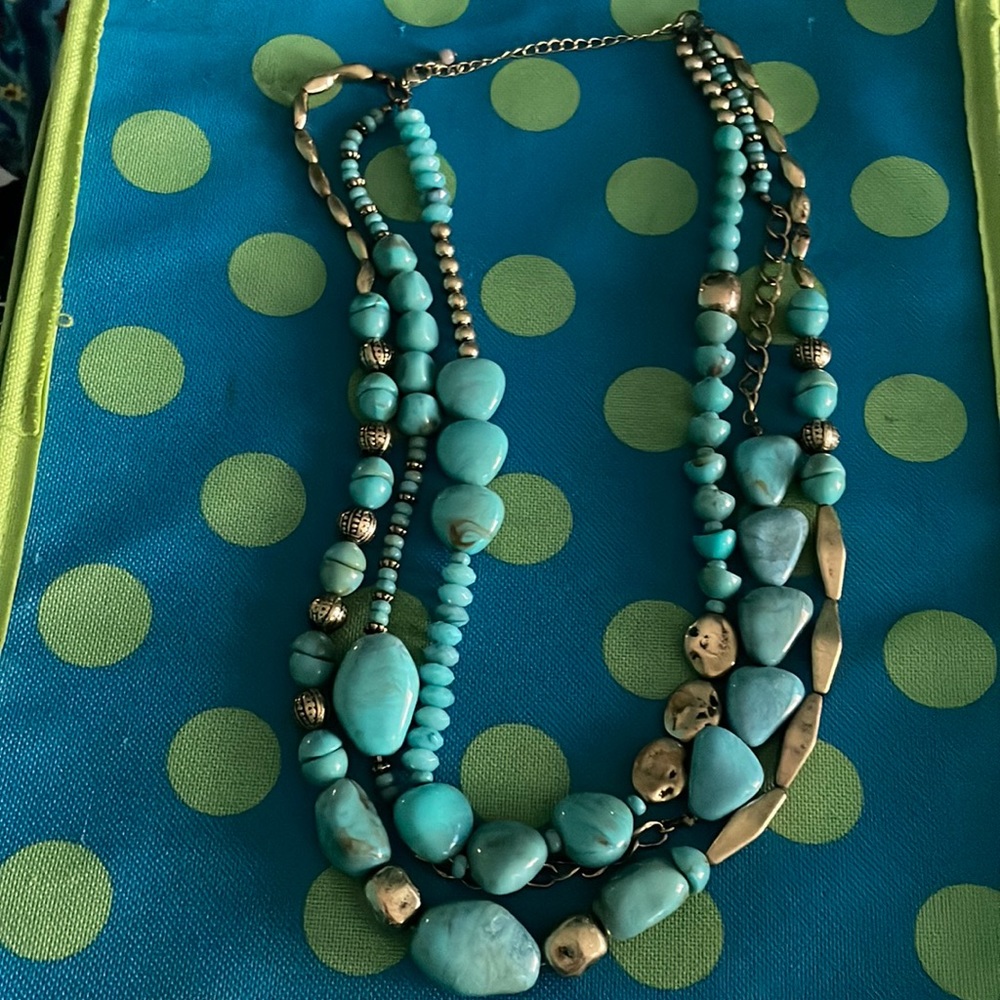 Avon blue Atlantic statement layer necklace.